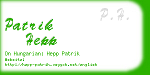 patrik hepp business card